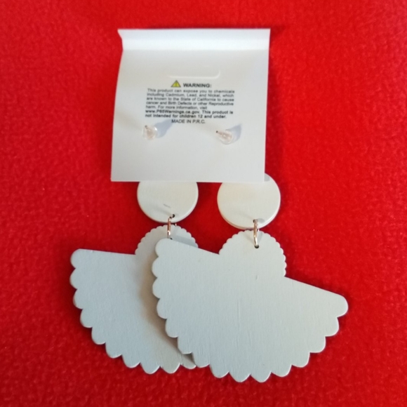 Set of 2. Painted Wooden Earrings - Picture 5 of 5